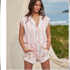 ONE TEASPOON Safari Camp Overalls in Candy Stripe XXS